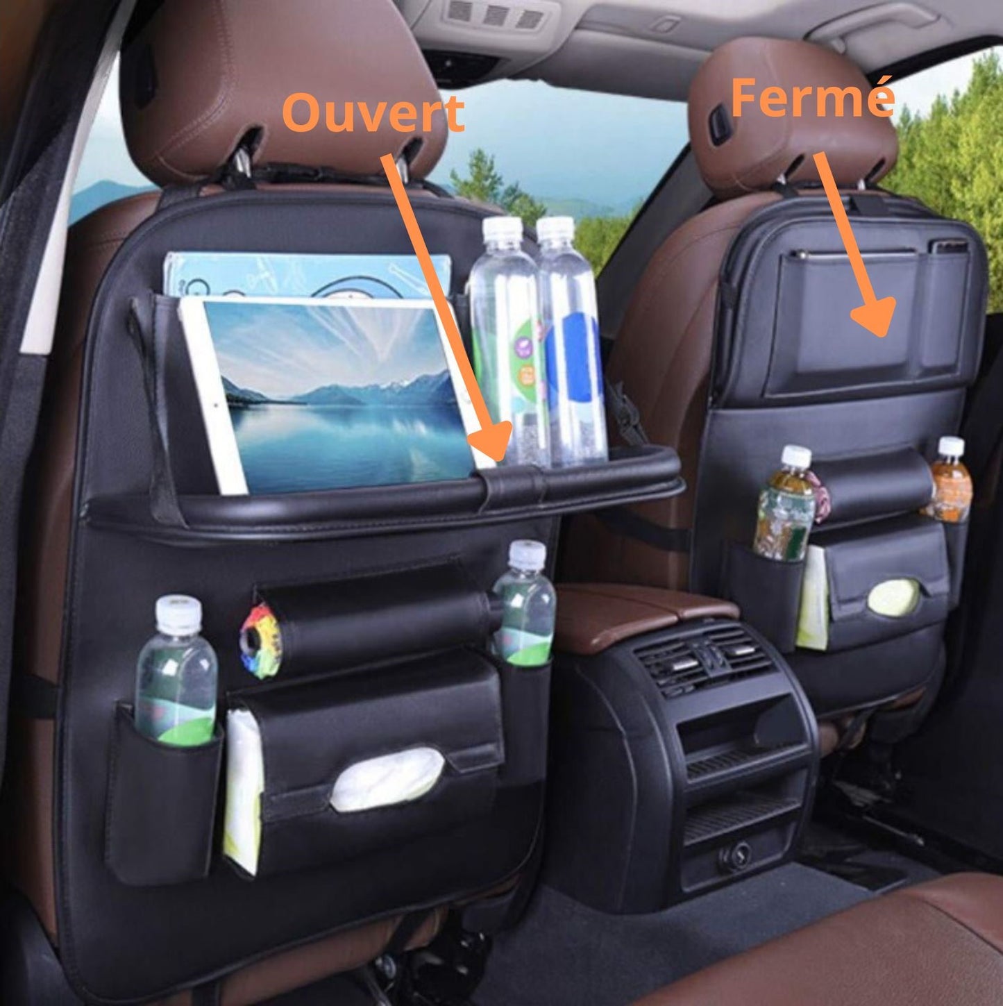 ORGANISEAT™ Organisateur voiture pliable en cuir pour siège arrière